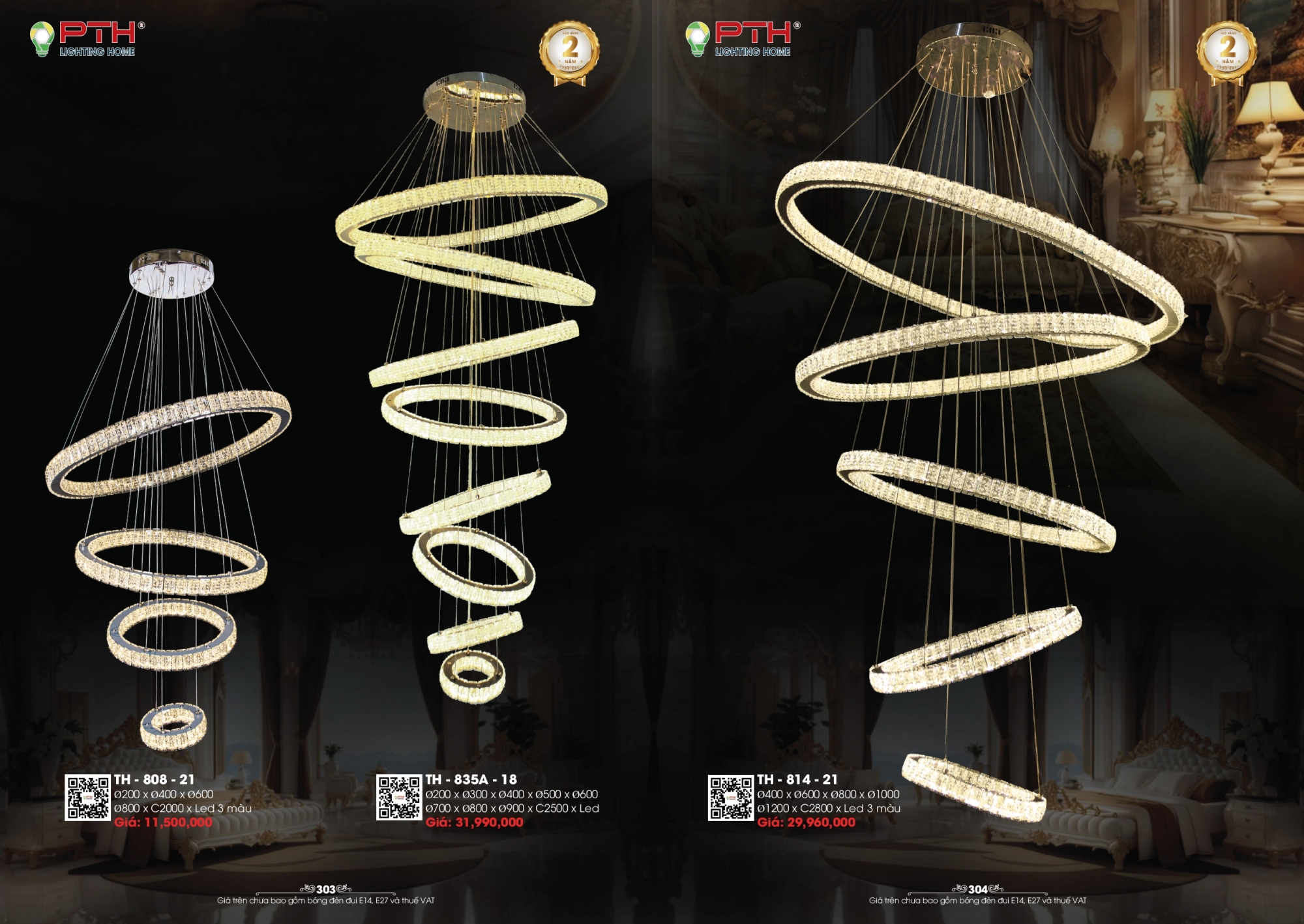 Bảng giá đèn trang trí PTH Lighting Home 2026